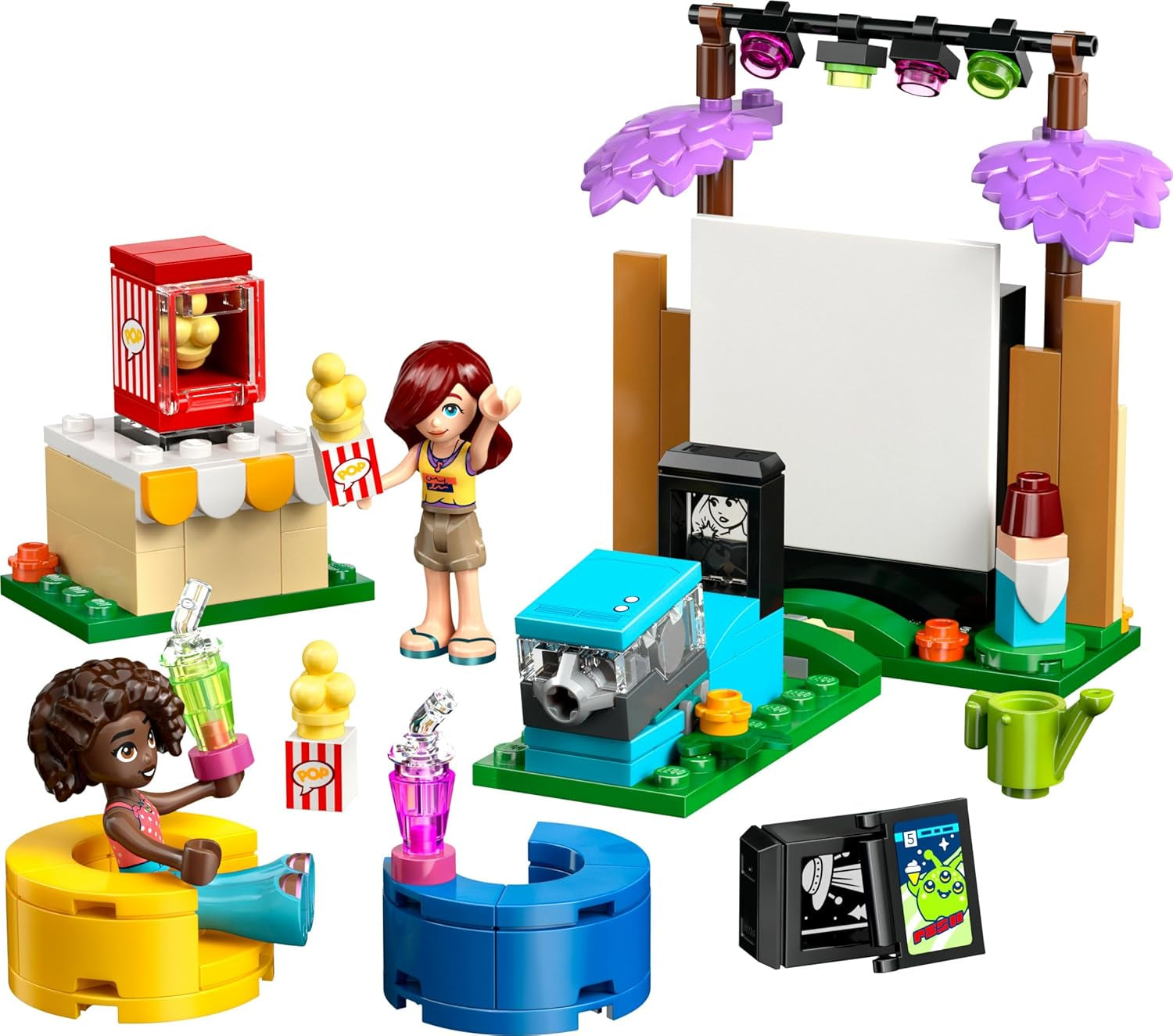 LEGO Friends Friendship Movie Night játék 6 évesnél idősebb lányoknak - beleértve 2 mini baba, egy képernyő és egy világos tégla projektor - Kreatív építőkészlet - 42642
