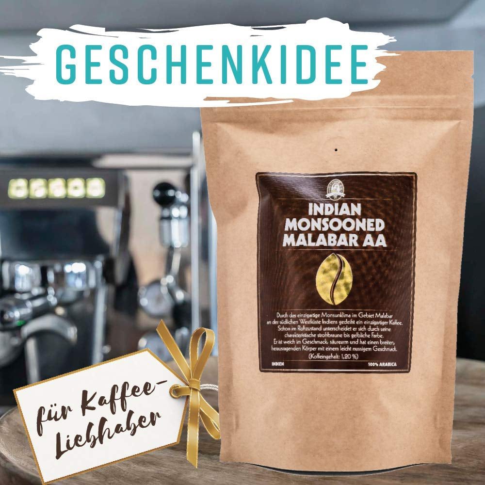 Henry´s Espresso Indian Monsooned Malabar AA 1000g - erlesene Qualität - Handwerklich in Deutschland geröstet - Kaffeebohnen direkt vom Bauern