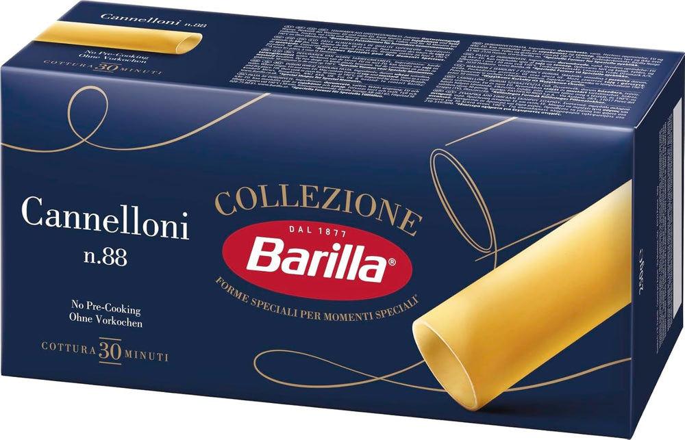 Barilla Collezione Cannelloni Kiváló minőségű durumbúza tészta Mindig Al Dente 12 db-os csomag (12 x 250g)