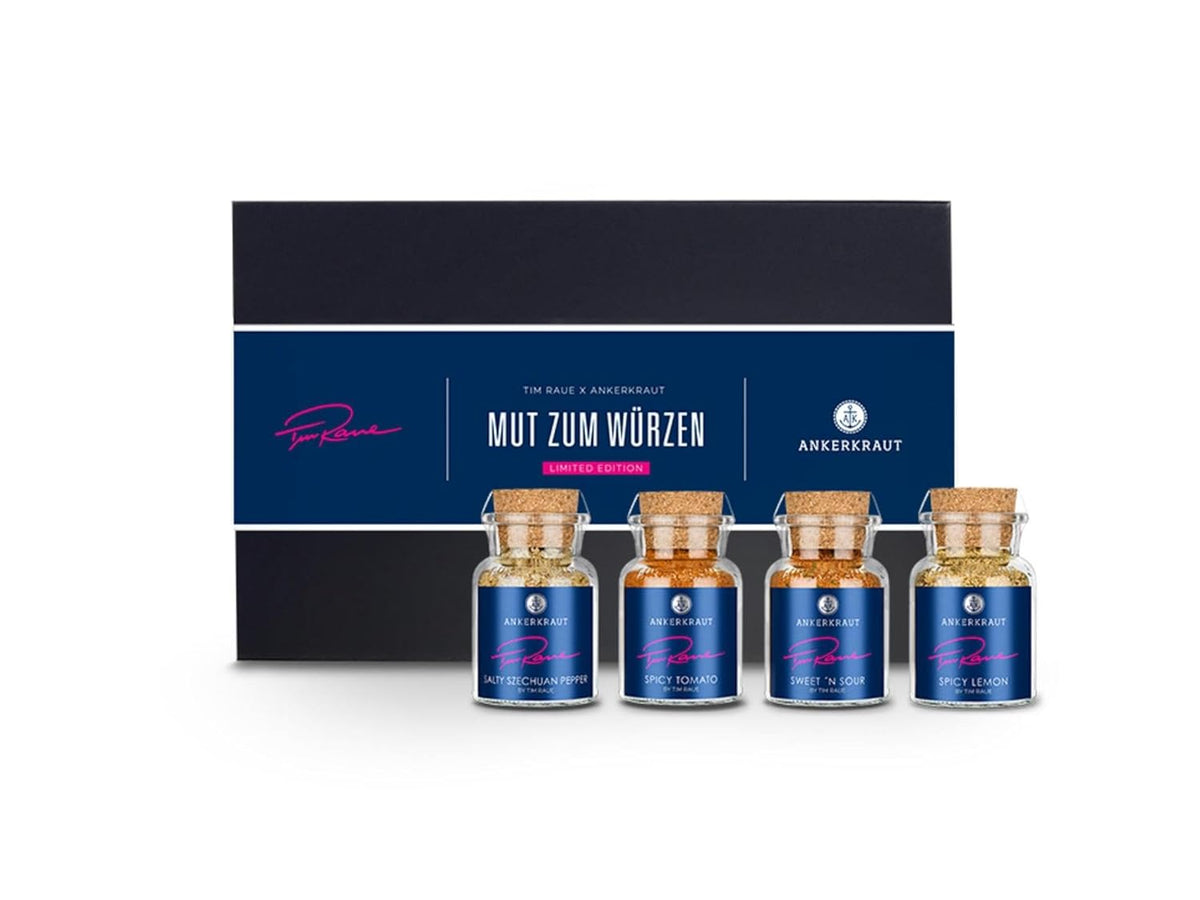 Tim Raue Ankerkraut Smoky Fries, Mischung würzender Ingredient für Pommes Frites, Gourmet Pommes mit Rauch-Aroma, 145 g Korkenglasban