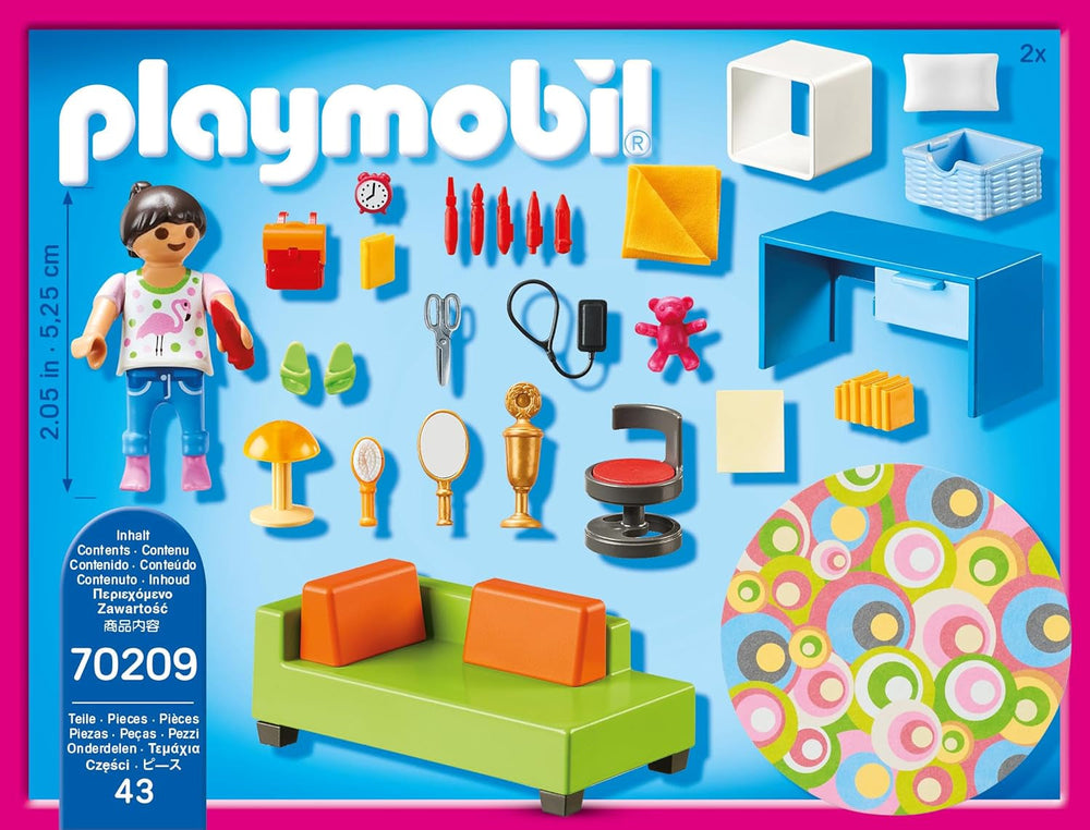 PLAYMOBIL babaház 70209 Ifjúsági szoba lányfigurával és kiegészítőkkel, 4 éves kortól Dollhouses Naty Shop