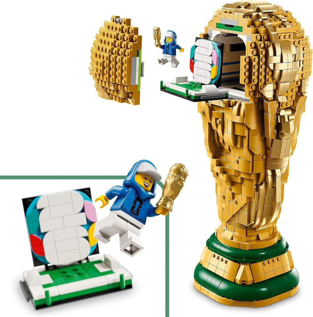 LEGO Editions Sports Offizieller Pokal der FIFA Fußball-Weltmeisterschaft - 3D DIY Modell mit sammelbarer Minifigur - Fußball Geschenkidee für Jungen & Mädchen ab 12 Jahren oder Vatertag - 43020