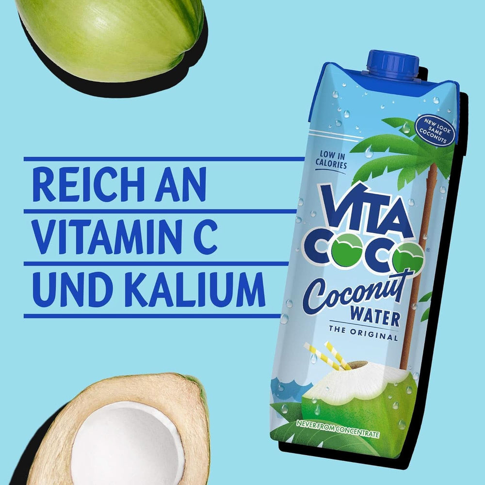 Vita Coco Pure Coconut Water 6 x 1 liter, természetes hidratáló elektrolitokkal, gluténmentes, tele C-vitaminnal és káliummal Naty Shop