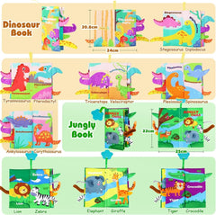 Akokie carte tactilă jucărie pentru copii de la 3 luni Carte Montessori jucărie pentru copii 0-6 luni carte pentru copii cadou pentru copii băiat fată jucărie senzorială carte de pânză jucărie pentru copii de la 3 6 9 luni Jucarii Bebe Naty Shop