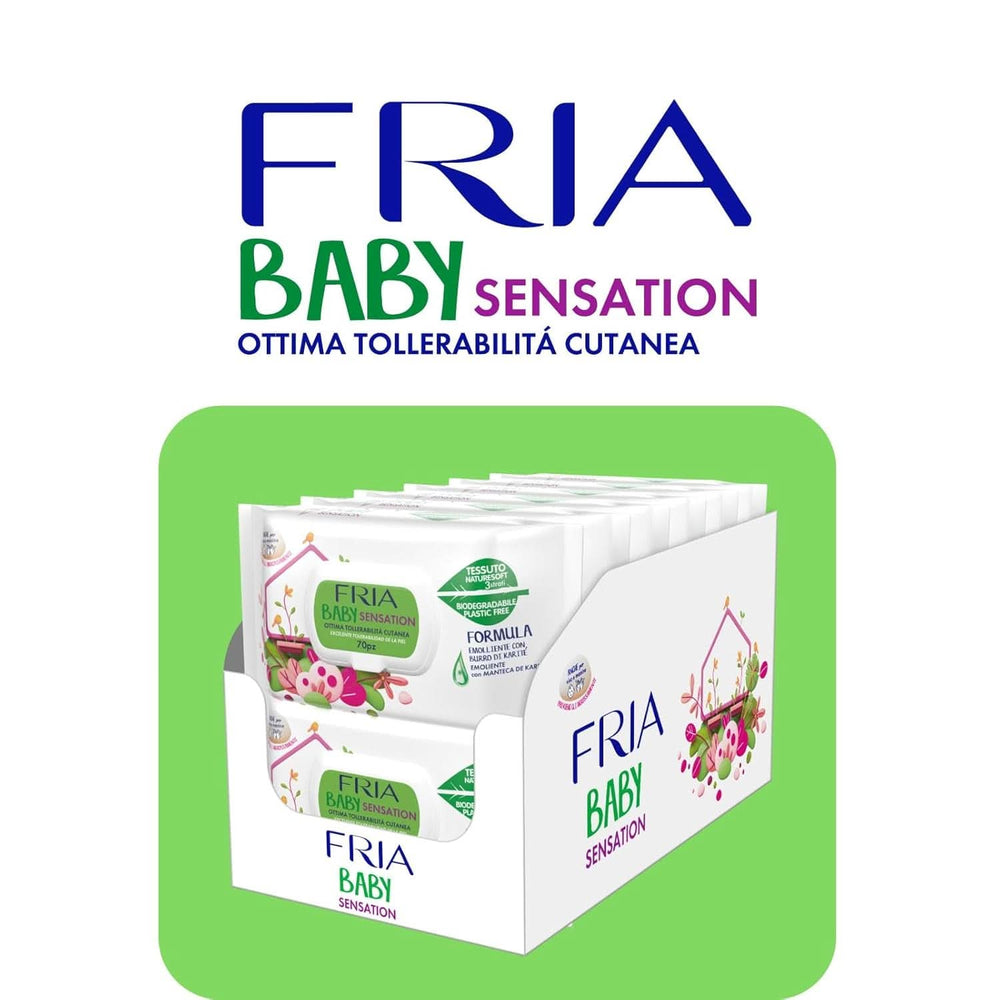 Fria Baby Sensation törlőkendők, bőrnyugtató shea vajjal, bőrgyógyászatilag tesztelt, maxi economy csomag 840 Naty Shop Baby Wet Wipes törlőkendővel
