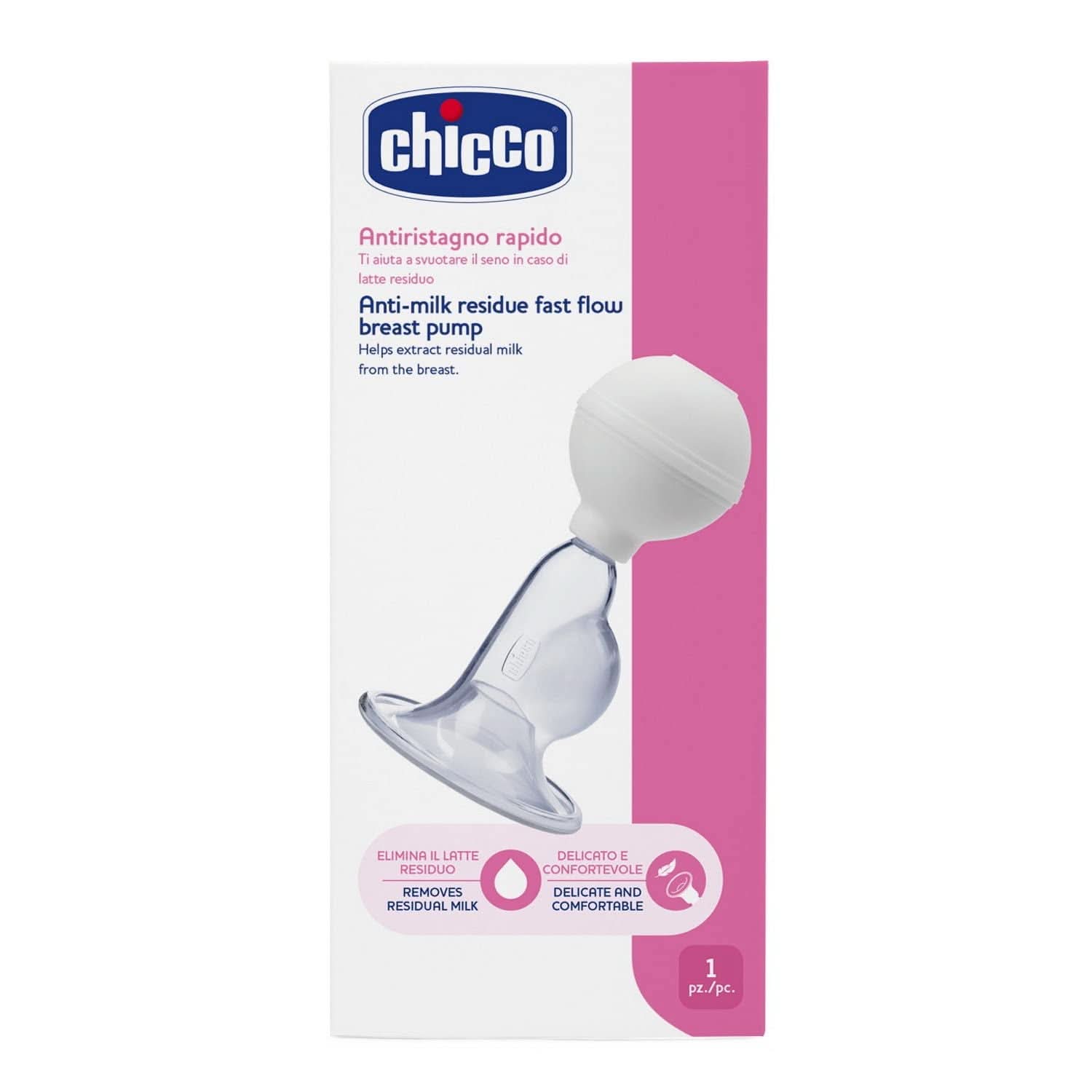 Chicco Natural Feeling kézi pumpa, mellszívó ferde cumival és hermetikus kupakkal, cumisüveggé válik - 150 ml Élelmiszer és szoptatási kiegészítők Bebe Naty Shop 6-12 hónap