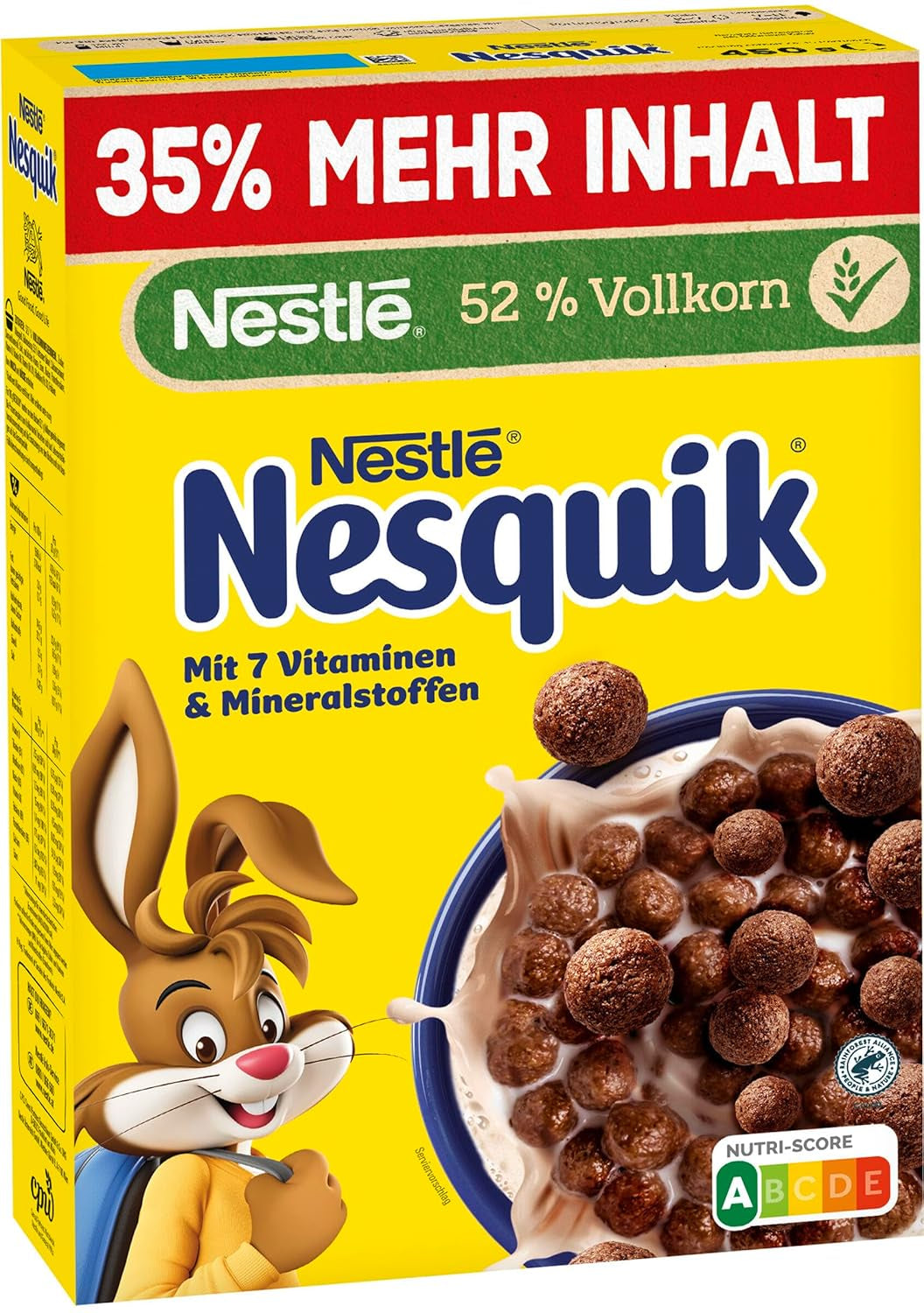 Nesquik Nestlé Nesquik Crunchy reggeli, gabonapehely csokoládéval és teljes kiőrlésű gabonával, 1 csomag (1 x 330 g)