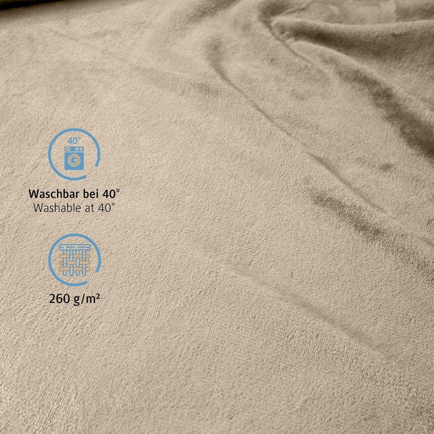 Komfortec bolyhos takaró, kényelmes takaró, polár takaró, Öko-Tex minősítésű, szuper puha, 150X200 cm, 260 G/M², bézs Ágyak és Takarók Besuche den Komfortec-Store