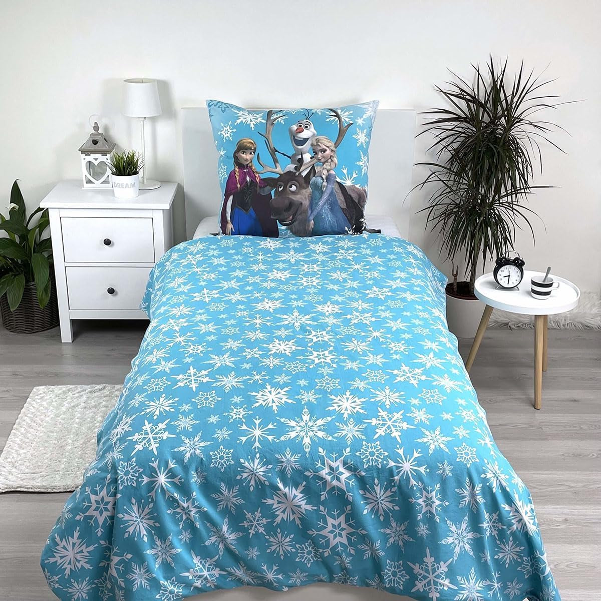 Disney Frozen Snowflakes, lenjerie de pat pentru copii, 100% bumbac Lenjerie de pat - copii Naty Shop
