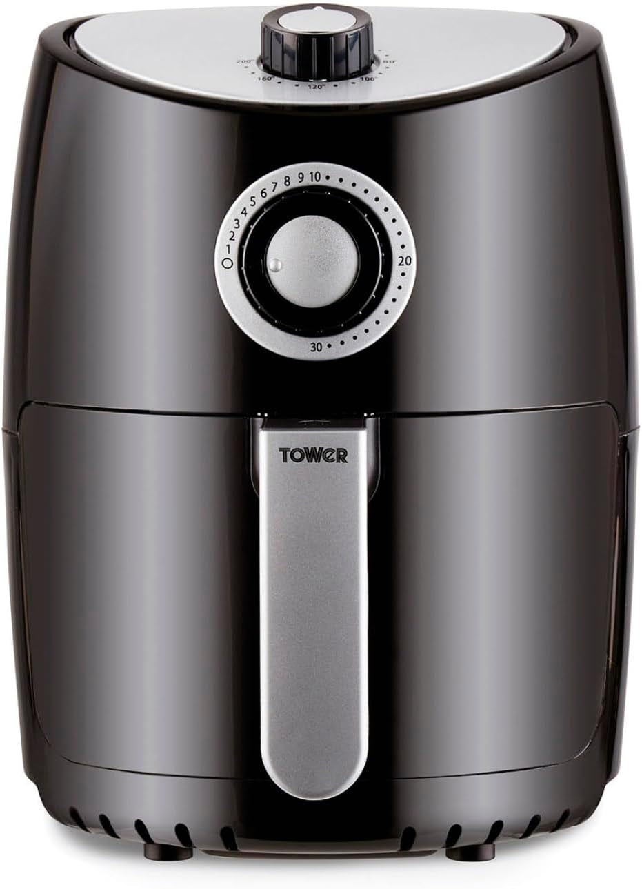 Tower T17021 Friteuză cu aer cald, cronometru de 60 de minute - 4.3L, 1500W Electrocasnice Naty Shop 2,2 L Heißluftfritteuse, Schwarz