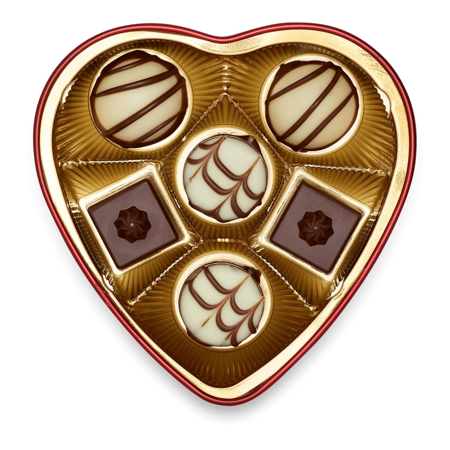 Lindt csokoládé szívből | 30 g | 6 praliné Marc de Champagne-ban, Coeur à l'Orange, Ropogós tejcsokoládé, Narancsos Marcipán, gyönyörű szív alakú dobozban | Ajándék csokoládé | Csokoládé ajándék