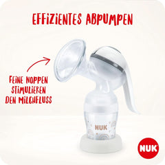 NUK kézi mellszívó készlet, puha szilikon párna, 2 tökéletesen kombinált üveg, 150 ml Kiegészítők Élelmiszer és Szoptatás Bebe Naty Shop