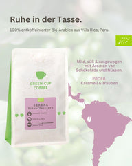Coffee - Serena I 100% Arabica - entkoffeiniert I Kaffeebohnen 250g I Moka Kanne, Siebträger, Vollautomat, Brühkaffee & French Press mit schokoladig, nussig, süßen Aromen I mittlere Röstung