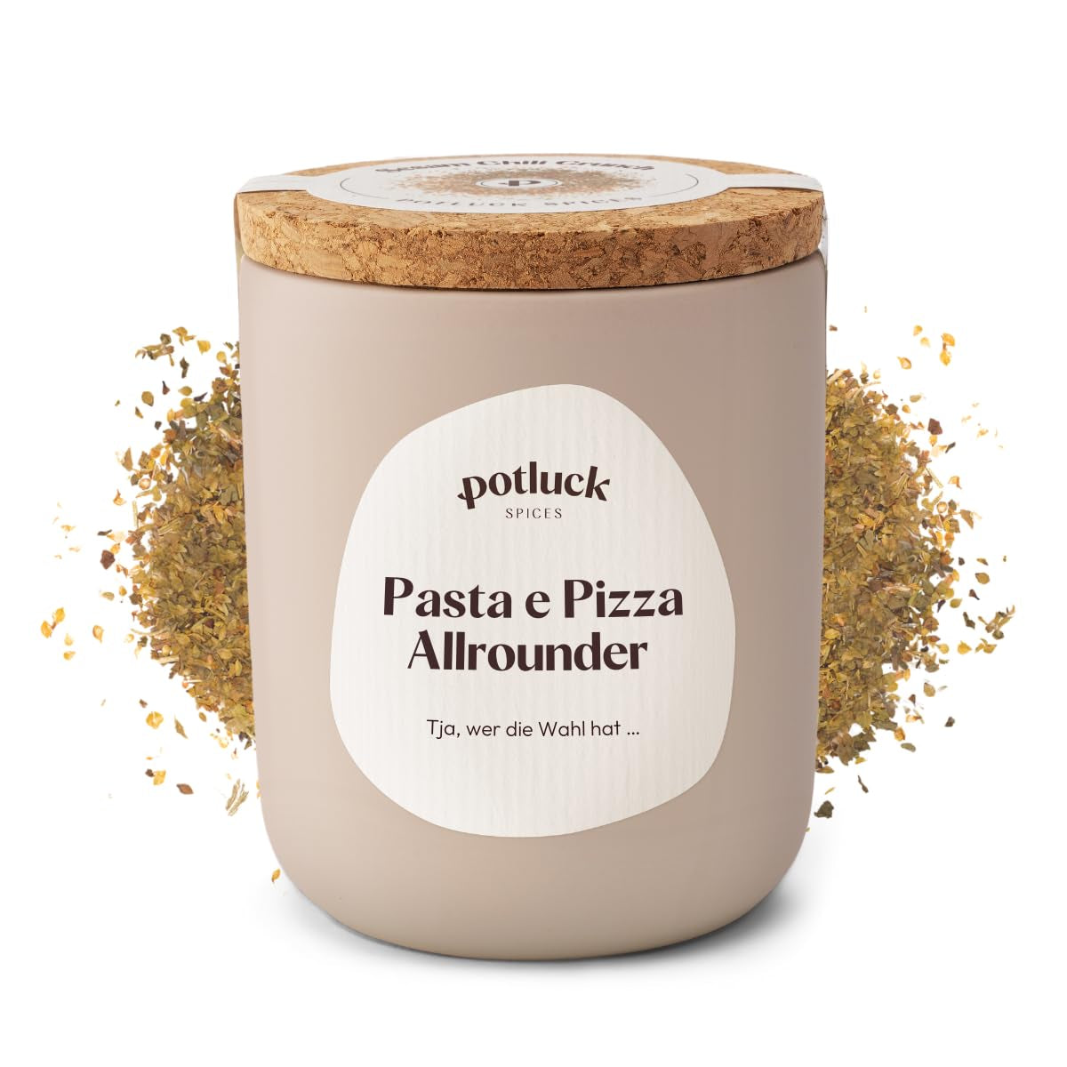 Potluck | Tészta és Pizza Kräuter | Gewürzzubereitung im Keramiktopf | 40g | Vegán, gluténmentes és természetes alapanyagokból