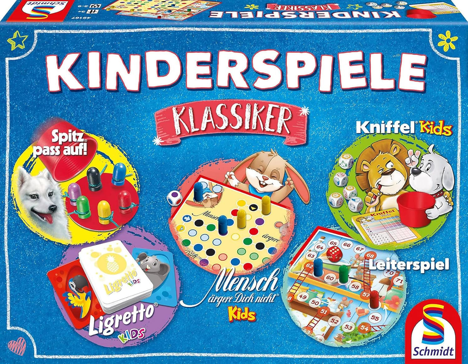 Schmidt Spiele 49189 Klasszikus játékok gyerekeknek, Gyerekjátékok gyűjteménye, színes