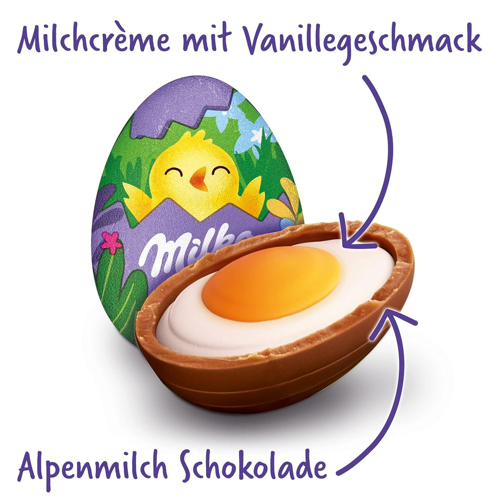Milka Sweet Egg – vaníliás krémmel töltött húsvéti csokoládé, tükörtojás kinézet – 124g