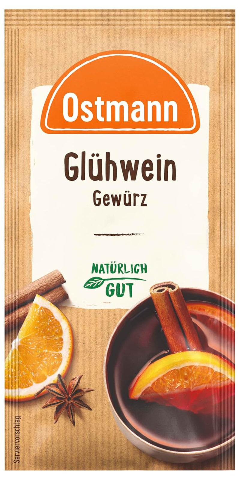 Ostmann Gewürze – Glühwein-Gewürz, Gewürzmischung für Glühwein, Punsch, Feuerzangenbowle & Kinderpunsch, ideális a Winter- und Weihnachtszeithez, vegán, 12 g (1 csomag)