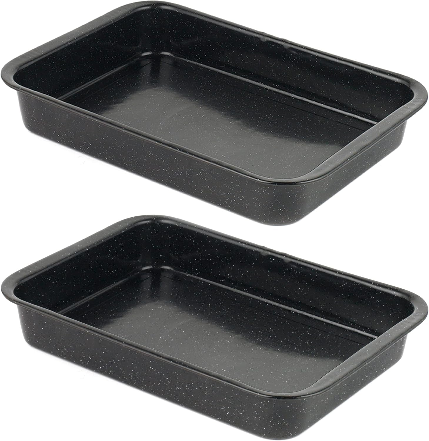 Russell Hobbs CW9161 Romano 34Cm Emaille Bräter - Mit Gitter, Rechteckige Auflaufform Mit Rost, Spülmaschinenfest Ofenform, Grill Auflaufform, Bratform Für Backofen Ofenbeständig Bis 230 Grad Matrite si tavi pentru copt Naty Shop 2 Stück