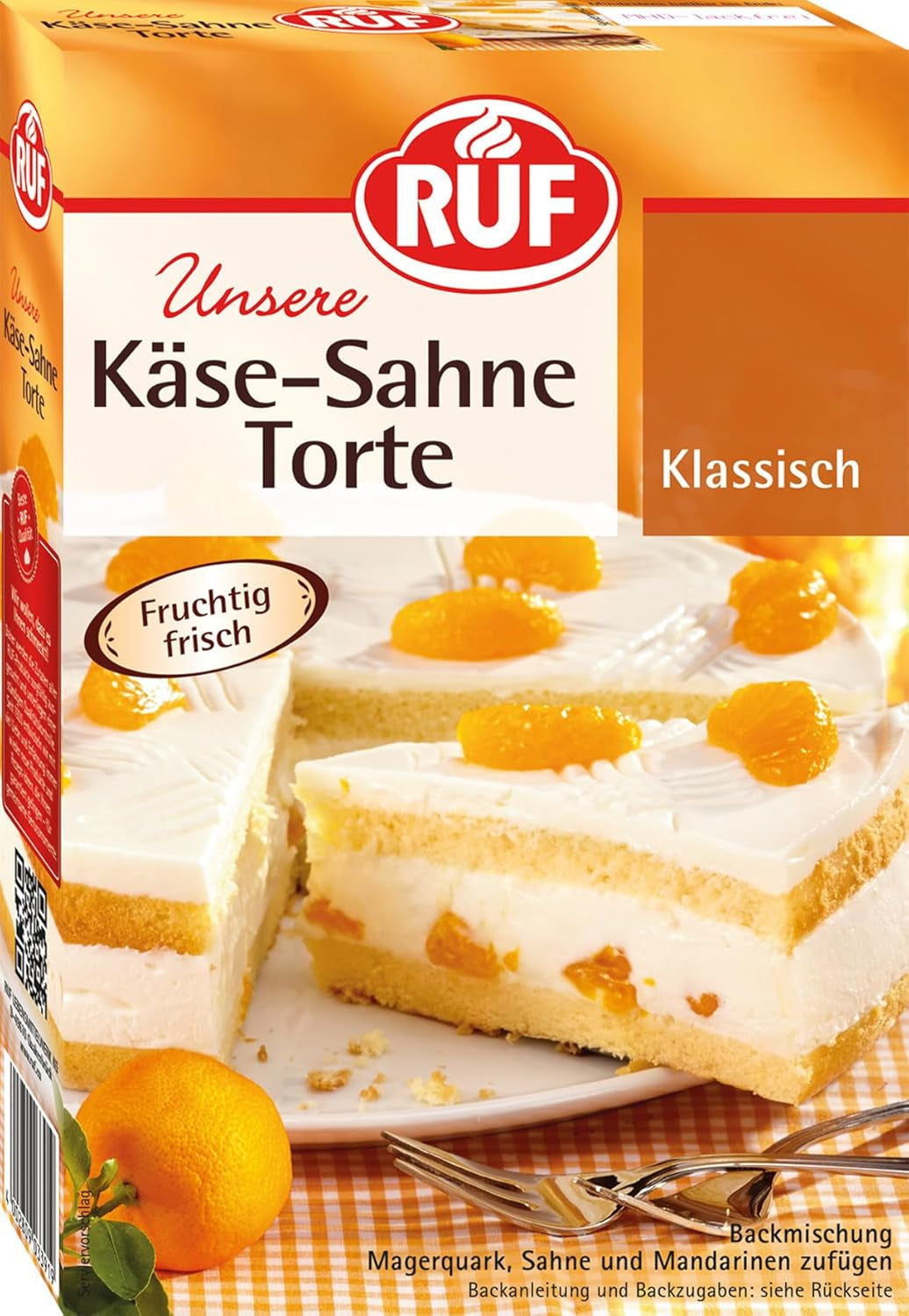 RUF Apfeltorte, Backmischung Für Eine Apfel-Torte Mit Sahne-Creme Und Zimt-Zucker, Apfel-Zimt-Torte, Vegan Naty Shop Käse-Sahne-Torte 350 G (1 Er Pack)