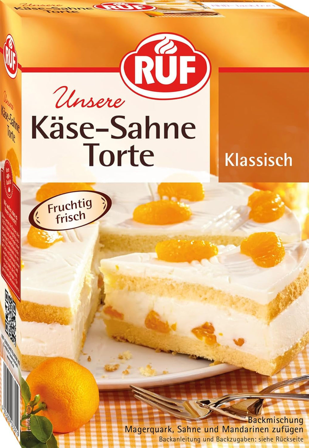 RUF Apfeltorte, Backmischung Für Eine Apfel-Torte Mit Sahne-Creme Und Zimt-Zucker, Apfel-Zimt-Torte, Vegan Naty Shop Käse-Sahne-Torte 350 G (1 Er Pack)