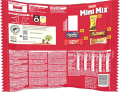 Nestlé Mini Mix csokoládészeletek, 5 finom íz, 19 szelet, 2 db-os csomag (1 x 321 g)