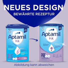 Aptamil HA PRE – Anfangsmilch von Geburt an, Mit DHA, Nur laktóz, Ohne Palmöl, Babynahrung, Milchpulver, 1x800 g