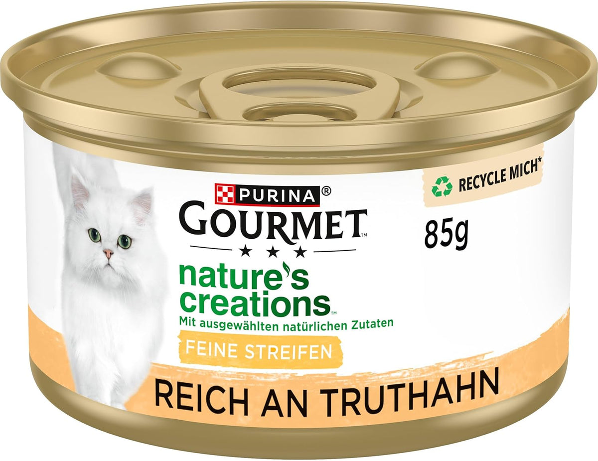 Hrană umedă pentru pisici Gourmet Nature's Creation în jeleu, curcan natural, pachet de 12 (12 x 85g)