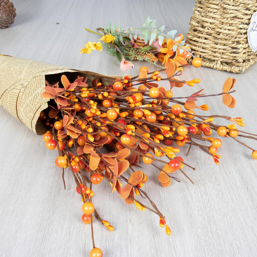 Herbstbeeren-Plektren (Rote Orangefarbene Beeren Und Blätter)