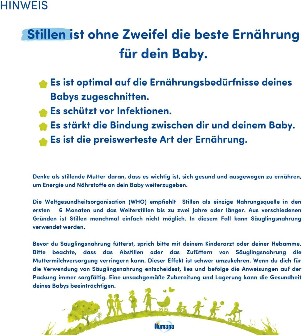 Humana Kindergetränk 1+, ab 1 Jahr, Milchpulver für Kindermilch, nährstoffreiche Milch für Kleinkinder, als gelegentliches Milchgetränk oder zur Mahlzeit, 650 g