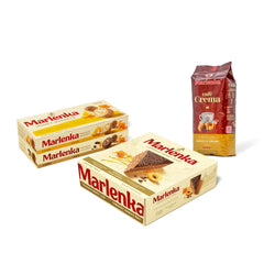 MARLENKA® Probiermix-Produkt | Wiener Honigkuchen (800 g), Kaffee-Honigkugeln (235 g) und Zitronen-Honigkugeln (235 g) und Marlenka Café Crema - Espresso Bohnen (500 g)