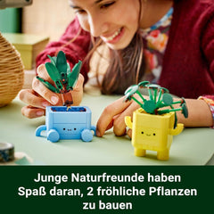 LEGO Botanicals Happy Plants - Barkácskészlet gyerekeknek 2 művirággal és 2 színes virágtartóval, rajzfilmes arcokkal - Ajándékötlet lányoknak 9 éves kortól - 10349 Besuche építőkészlet a LEGO-Store-ban