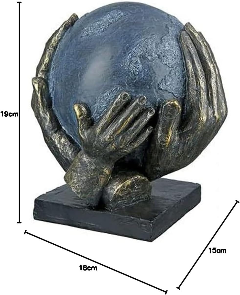 Casablanca design modern GILDE Deco Sculptură Figura Salvați lumea - Glob în mâini - Înălțime 19 cm Statuete si sculpturi Naty Shop
