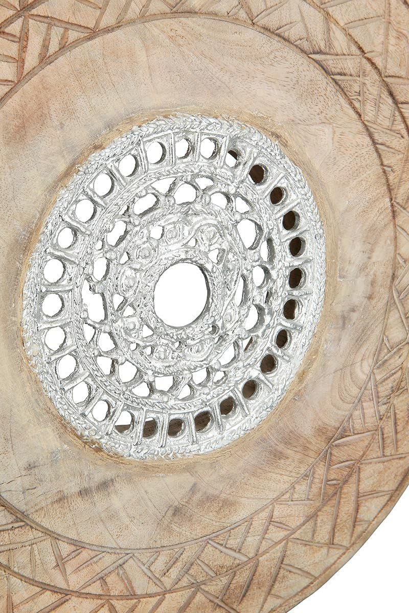 Casablanca sculptură decorativă mare - sculptură rotundă din lemn de aluminiu culoare: argintiu natural - decorare cameră de zi cadou aniversare înălțime 46 cm Statuete si sculpturi Naty Shop