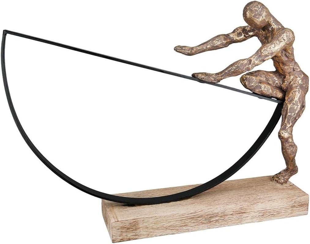 Casablanca sculptură decorativă mare - sculptură rotundă din lemn de aluminiu culoare: argintiu natural - decorare cameră de zi cadou aniversare înălțime 46 cm Statuete si sculpturi Naty Shop Bronz Înălțime 29,5 cm