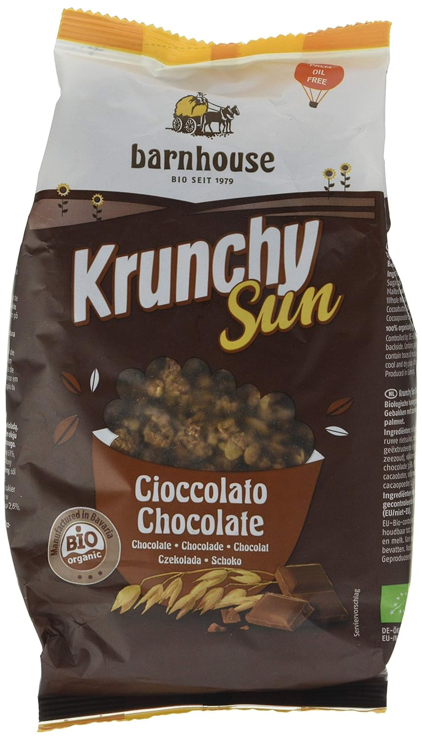 Barnhouse Krunchy Sun | Müzli csokoládéval | Ökológiai | Vegetáriánus, 375 gramm