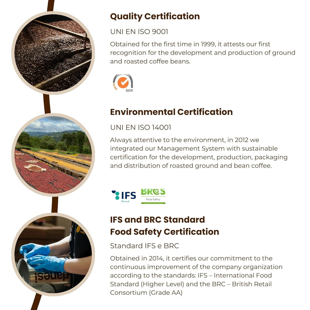 Danesi Decafeinato (Decofeinizat), Fasole, 1 Pachet (1 x 1 kg)