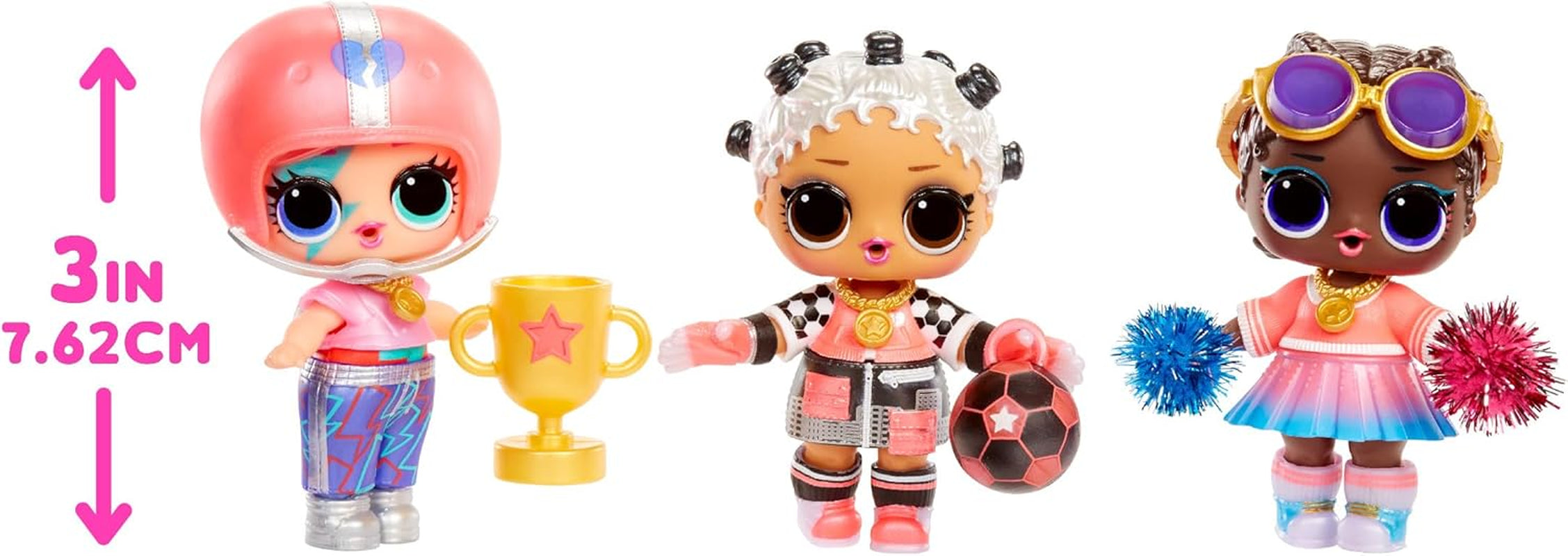 LOL Surprise! Colecția All-Star Sports Vault Tots - Include 1 păpușă, ambalaj blindat, 12 păpuși de colecție, 8 accesorii de despachetat, ideal pentru copii cu vârsta de 4 ani și peste, roz