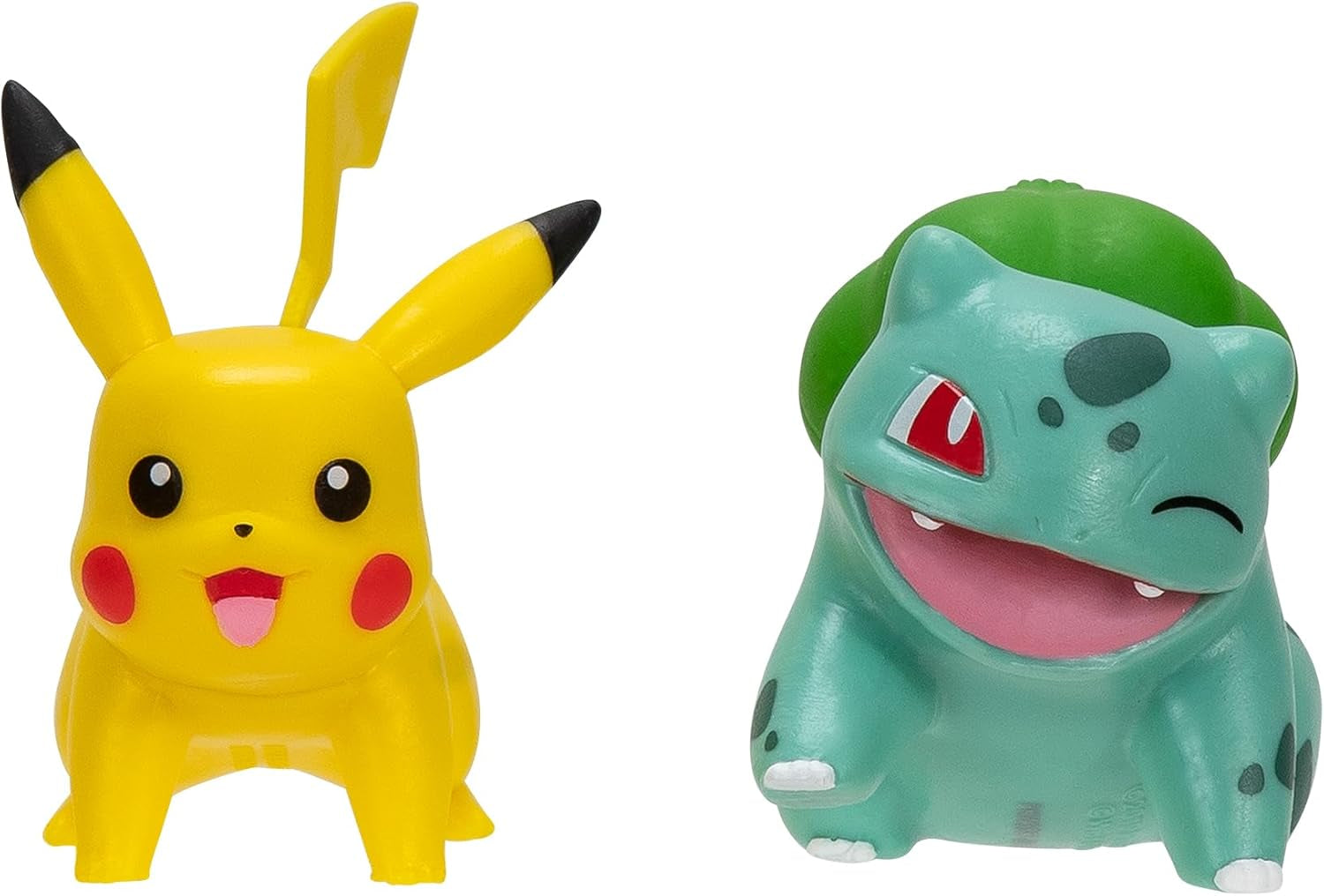 Pokémon PKW3586 - Csatafigura csomag - Pikachu és Schiggy hivatalos részletes figurák 5 cm-es akciófigurák Naty Shop Pikachu és Bisasam