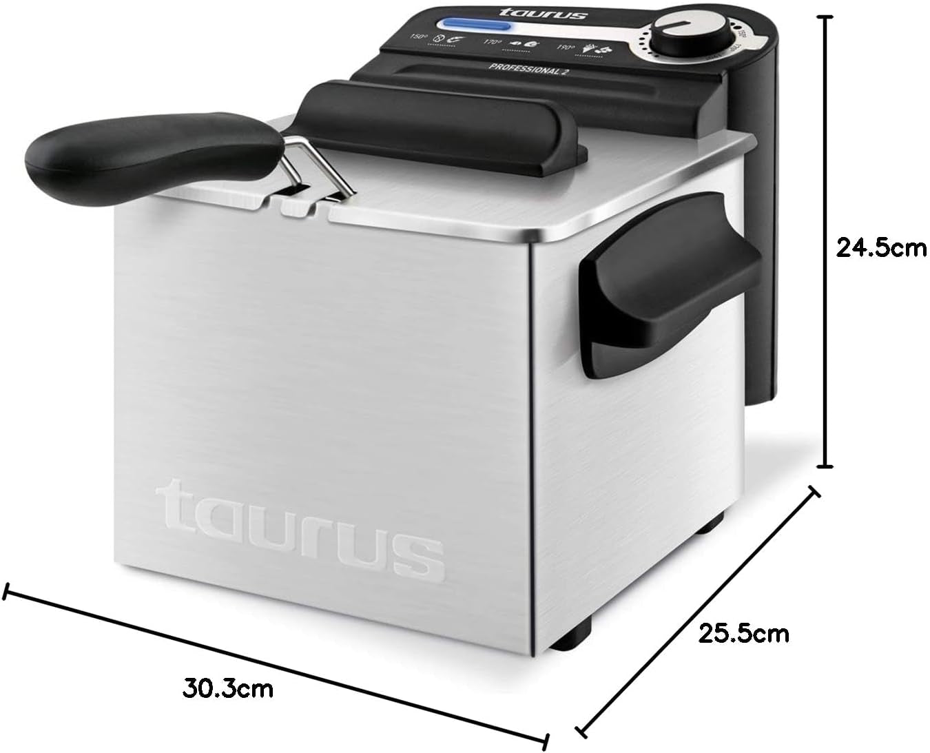 Taurus Professional 2 plus - olajsütő, 2 literes, 1700 W, 18/8 rozsdamentes acél készülékek Naty Shop