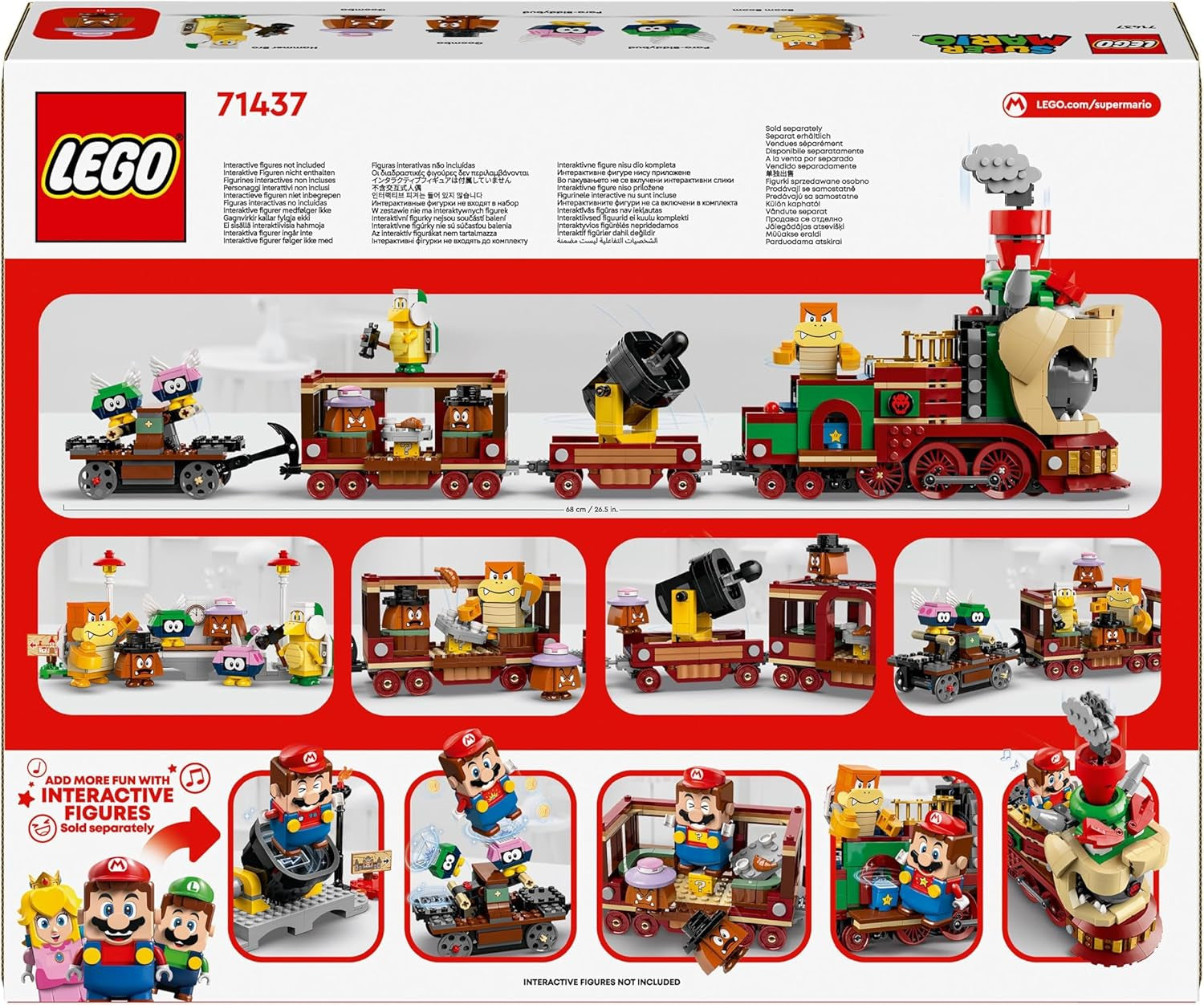 LEGO Super Mario Express Bowser Train Kids Kalandjátékkészlet Hammer Brother 2 gumival és 2 parapunctures Nintendo ajándék fiúknak lányoknak játékosoknak 71437 építőkészlet Besuche den LEGO-Store