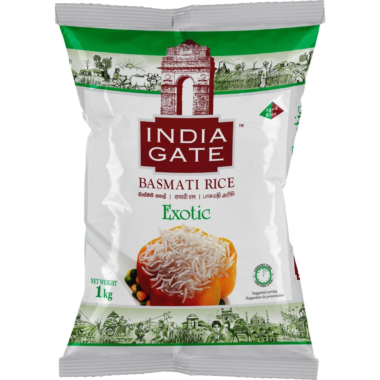 INDIA GATE Premium Basmati Rice – Hosszú szemű finom, aromás rizs Indiából, finom hosszú szemű (1 x 5 kg)
