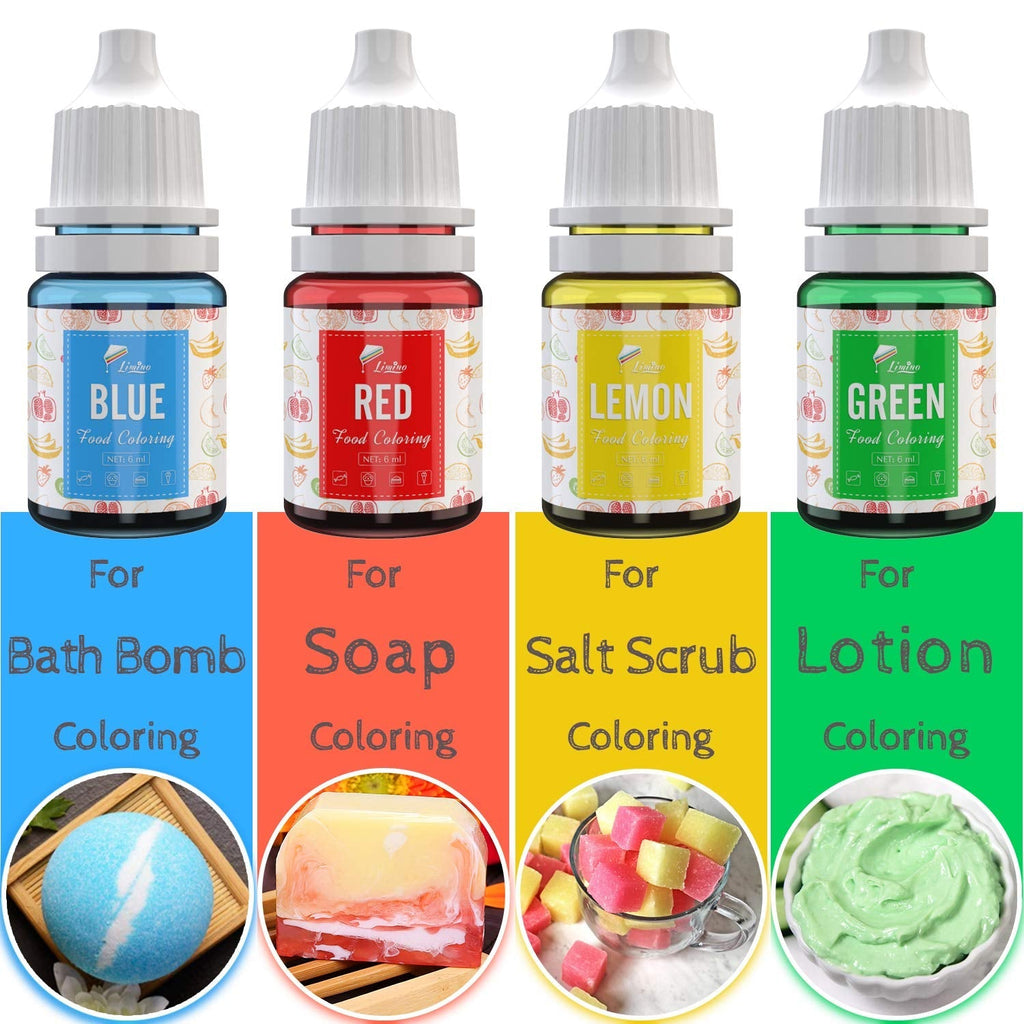 Colorant alimentar 12 culori - Coloranți alimentari lichizi pentru copt torturi, fursecuri, macaroane, fondant - Colorant alimentar vibrant pentru decorare și gătit, aerografare, săpunuri DIY - 6 ml fiecare