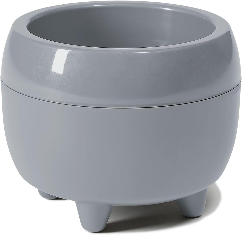 Ghiveci LAMELA cu picioare elegante – Ghiveci bej cu drenaj – Rotund Ø 23 cm, 3L – Ghiveci pentru interior și exterior, bej