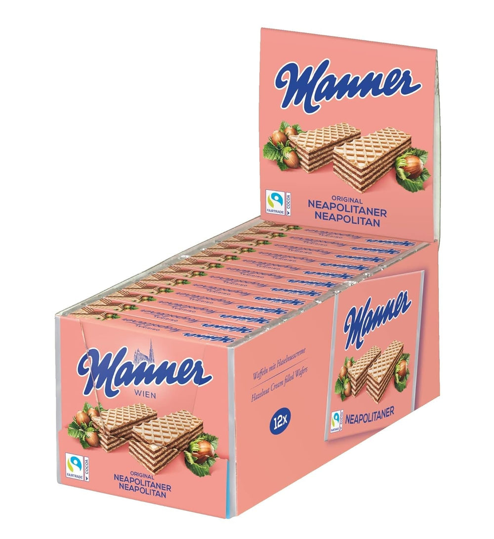 Manner Napolitans | Vafe crocante vegane cu cremă de alune | 1 pachet (400 g)