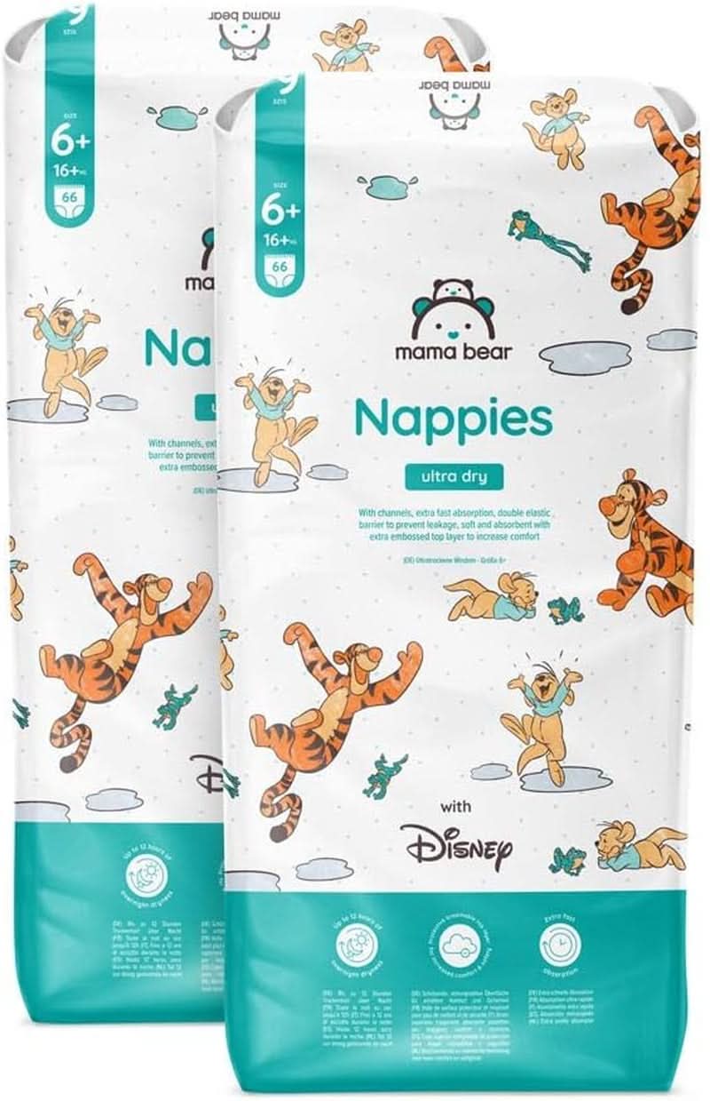 Pelenkák Mama Bear Disney Ultra Dry 4-es méret (8-14 kg), fehér, 84 db (1 csomag)