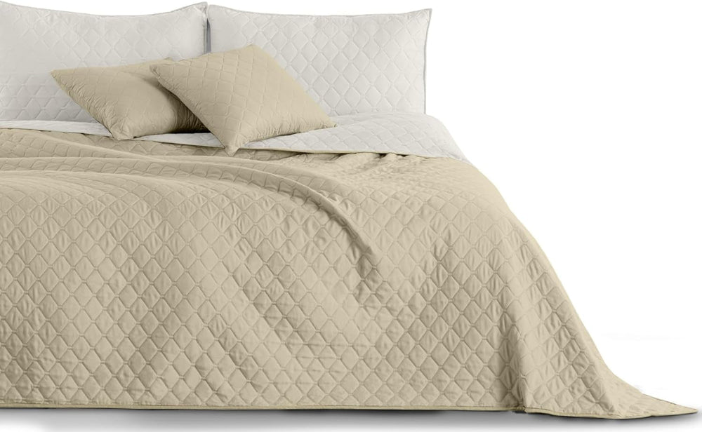Decoking Cuvertură de pat 200 X 220 Cm Grafit Antracit Gri Argint Cuvertură de pat cu două fețe ușor de întreținut Axel Paturi si Cuverturi Besuche den DecoKing-Store Axel alb bej 240 X 260 Cm