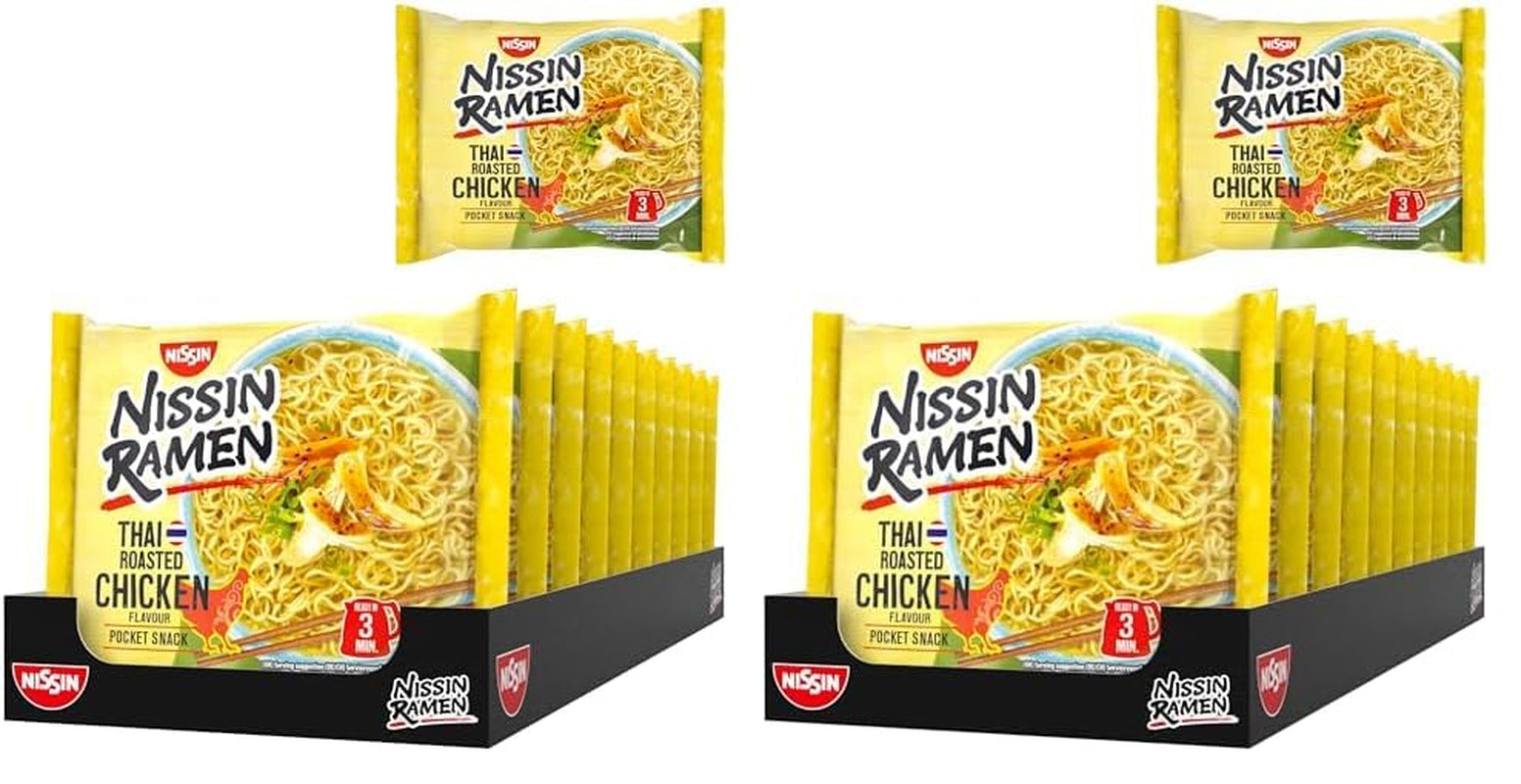 Nissin Ramen - Thai sült csirke 10 csomag ázsiai stílusú instant tészta thai recept Gyors és egyszerű ázsiai étel (10 x 65 g)