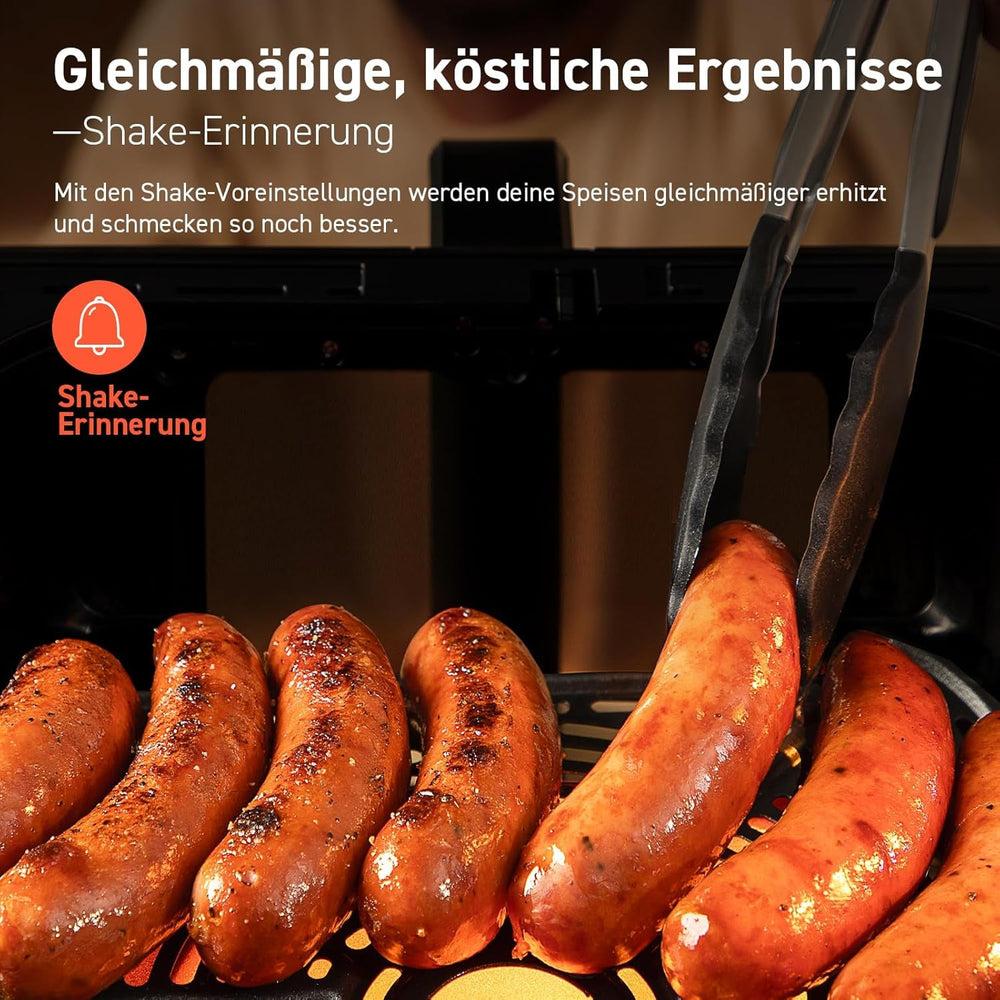 COSORI forrólevegős olajsütő Airfryer, 12 az 1-ben légfrissítő XXL 6,2 liter, forró levegős sütő nézet ablakkal és keverési emlékeztetővel, 80 recept Háztartási gépek Naty Shop