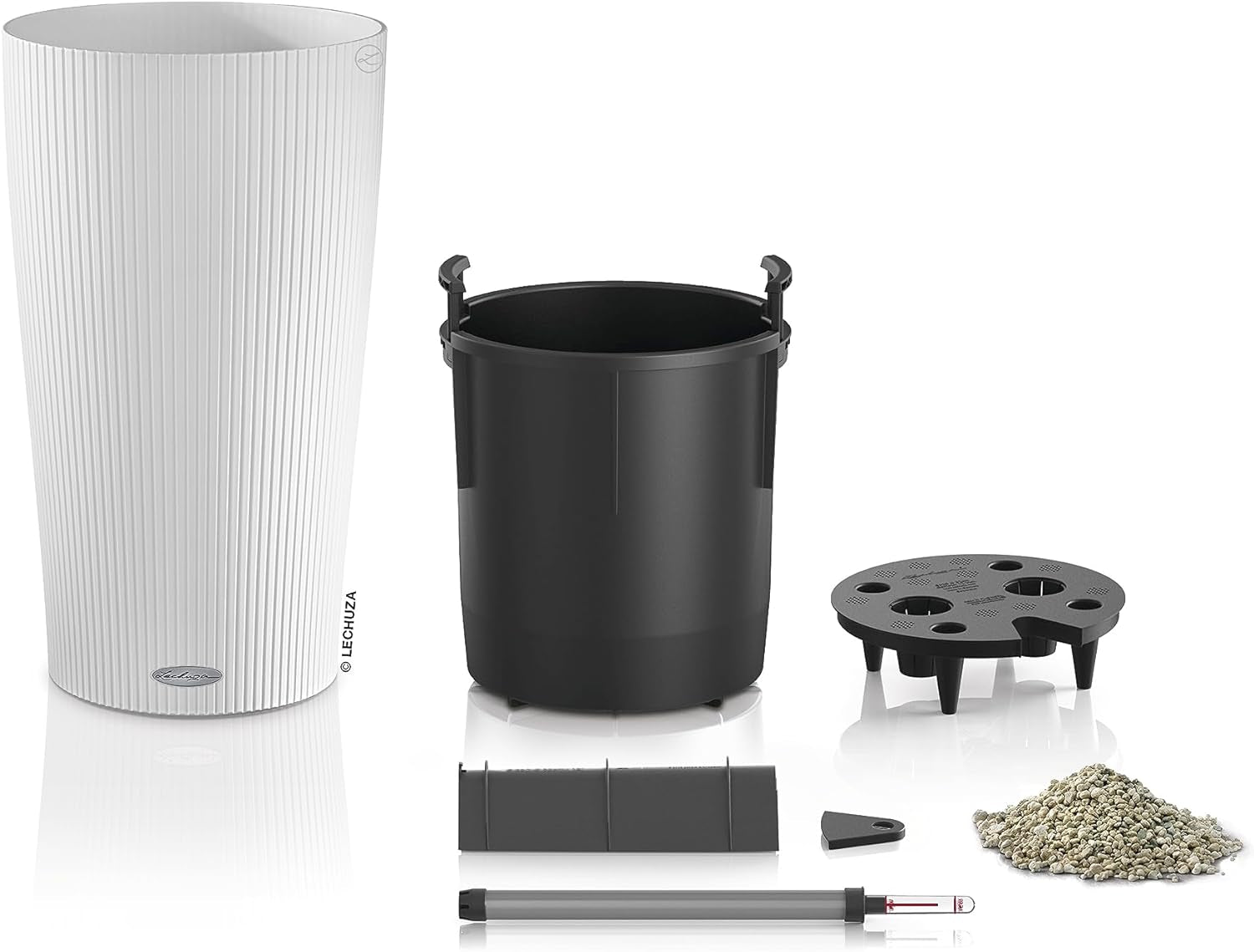 Ghiveci Lechuza 13950, Alb, 32x32x56 cm