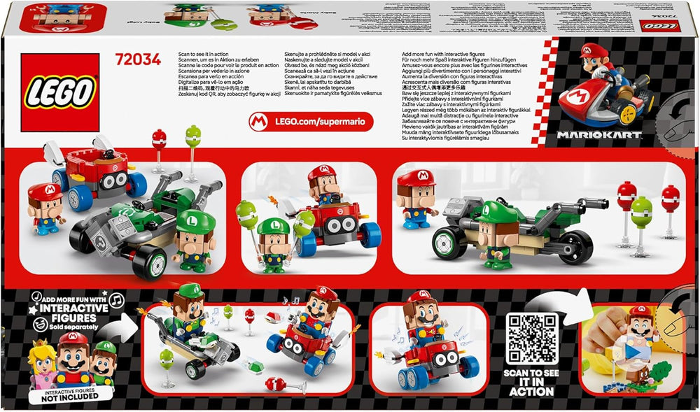 LEGO Mario Kart – Baby Mario vs. Baby Luigi Nintendo gyűjthető figurák 2 megépíthető Speedmen játék ajándék fiúknak, lányoknak és játékosoknak 8 év feletti kalandjáték 72034 építőkészlet Besuche den LEGO-Store